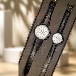 Retro White Black Box Couple Watch