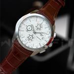 Tissot 1853 White Brown Date Chronograph Watch