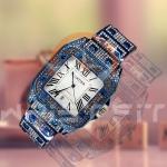 Cartier Blue Iced Out Date Watch