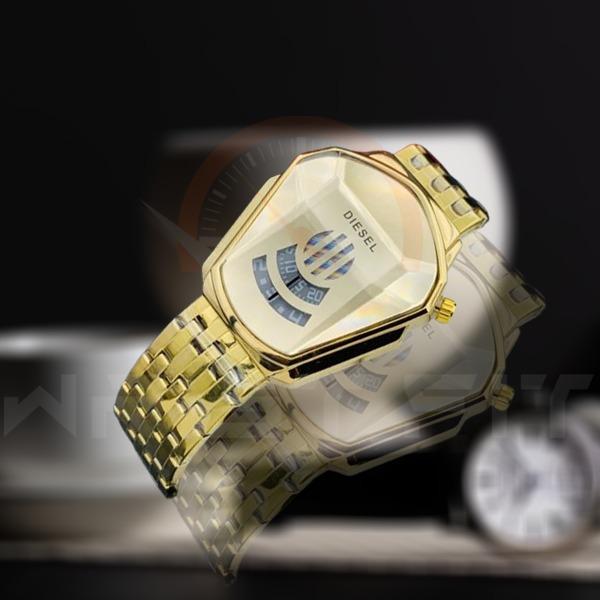 Diesel Iron Man Golden Crystal Glass Watch