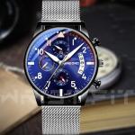 Zhidian 1858 Silver Blue Date Chronograph Watch