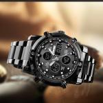 Skemi Black Metal Digital Analogue Watch