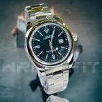 Rolex Silver Black Round Watch