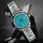 Rolex Silver Frozen Round Watch