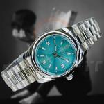 Rolex Silver Frozen Round Watch