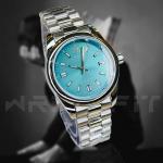 Rolex Silver Frozen Round Watch