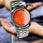 Rolex Silver Red Round Watch