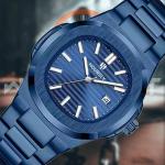 Hoursly Full Blue Square Chain Watch