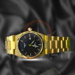 Tissot 1853 PRX Gold Black Textured Dial Watch
