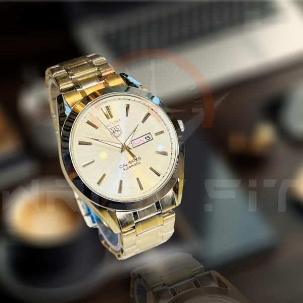 Tag Heuer Two Tone Silver White Carrera Day Date Chain Watch
