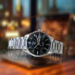 Tag Heuer Silver Black Carrera Day Date Chain Watch