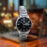 Tag Heuer Silver Black Carrera Day Date Chain Watch