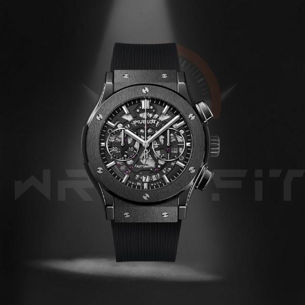 Hublot Hologram Black Leather Strap Watch
