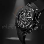 Hublot Hologram Black Leather Strap Watch