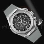 Hublot Hologram Grey Leather Strap Watch