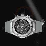 Hublot Hologram Grey Leather Strap Watch