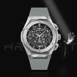 Hublot Hologram Grey Leather Strap Watch