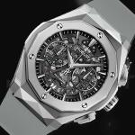 Hublot Hologram Grey Leather Strap Watch