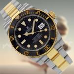 Rolex Two Tone Gold Chain Submariner Watch