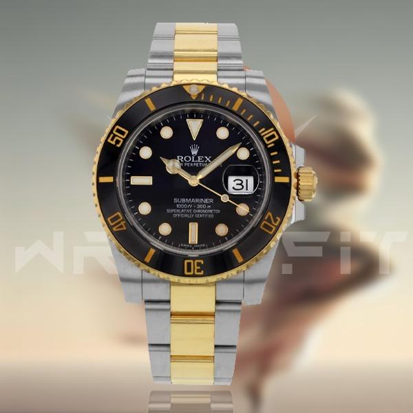Rolex Two Tone Gold Chain Submariner Watch